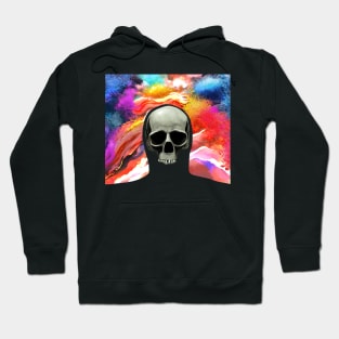 Skull on Psychedelic Background Hoodie